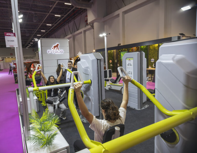 outdoor gym equipment in open air fitness area